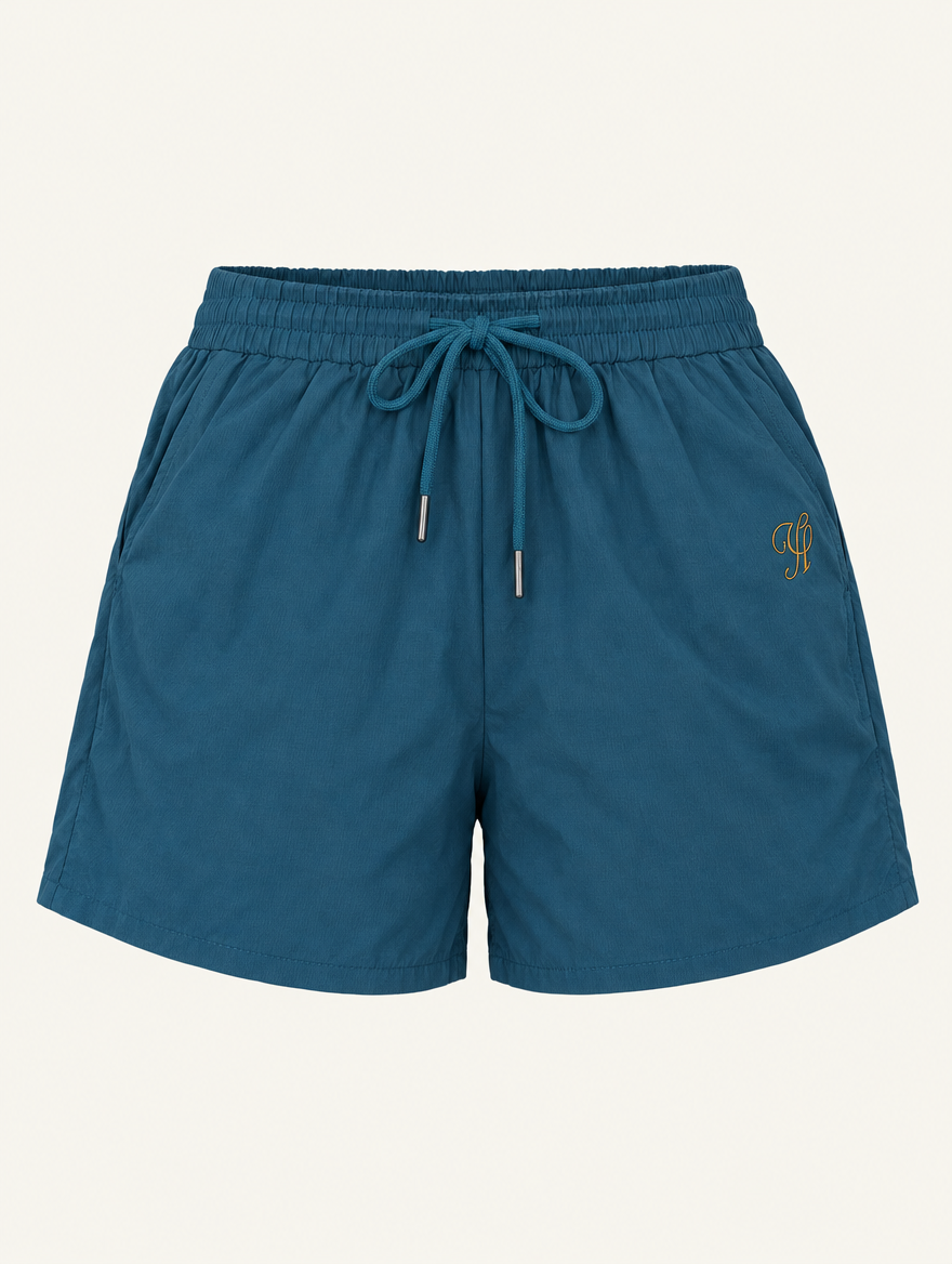 YUSHE Ruched Shorts, Blue - Main · product only